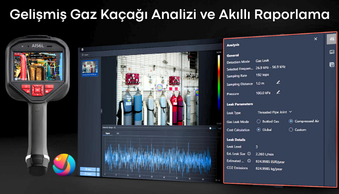 HIKMICRO AI56L Akustik Ses Görüntüleme Kamerası Analiz Yazılımı